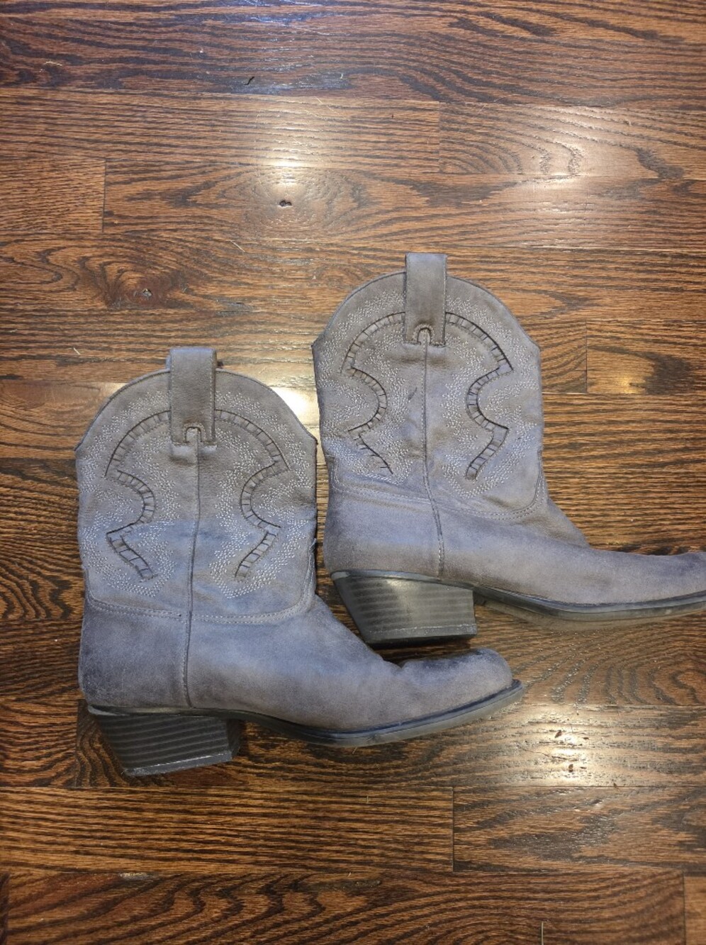 Studio Paolo Gray Suede Western Ankle Boots